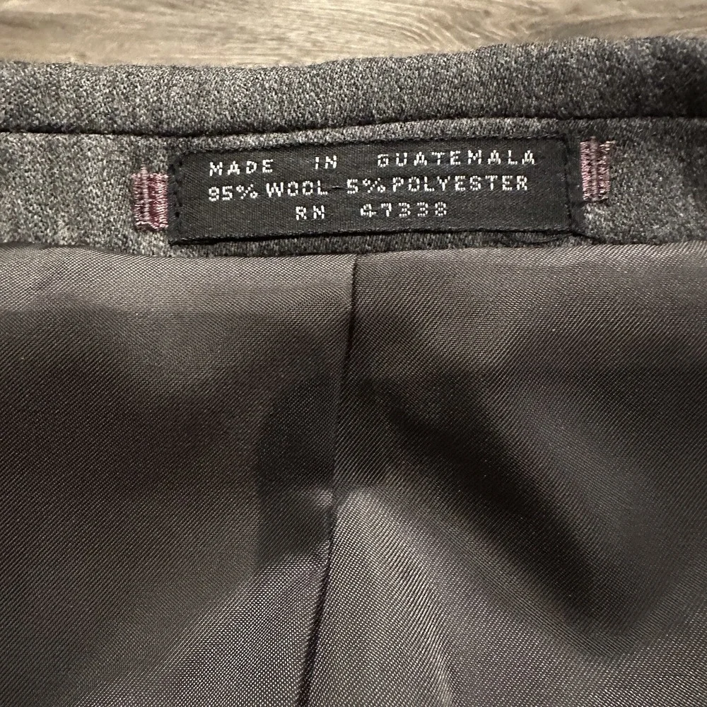 J. Ferrar Mens Charcoal Gray Wool Blend 3 Button Blazer Suit Jacket 42L‎